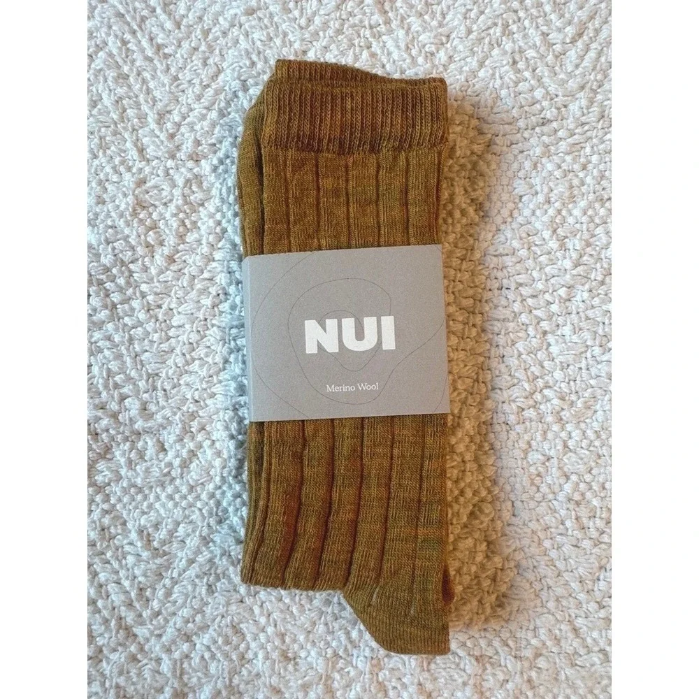 Nui Organics Nature Socks Ochre 7/9y